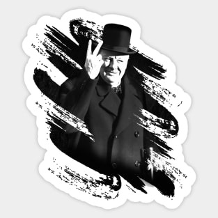 Winston Churchill. Black and white Sticker